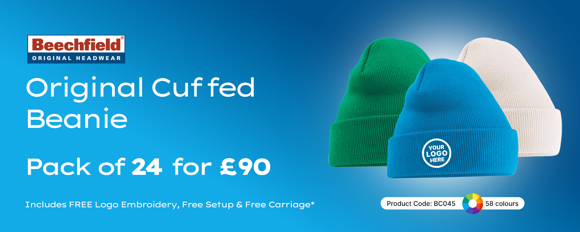 Pack of 24 Beechfield Beanies